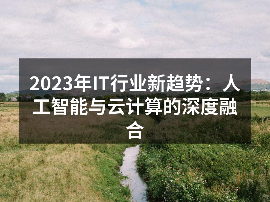 2023年IT行业新趋势:人工智能与云计